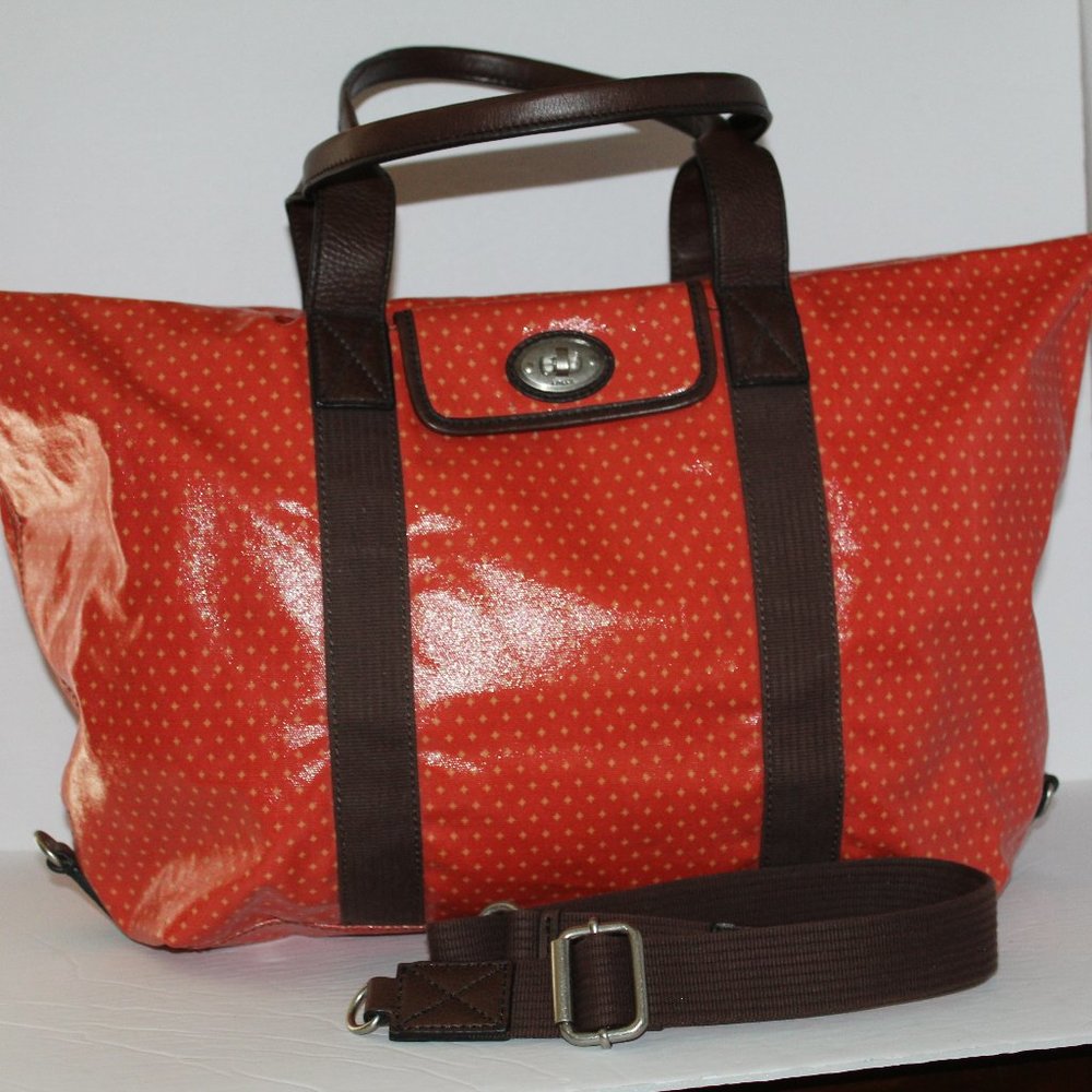 FOSSIL Key Per Extra Large Cotton Coated Shoulder/Tote Bag EUC